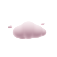 3d render soft clouds icon with pink color png