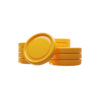 Coin stacks icon with cartoon style. Financial business icon concept. 3d rendering illustration png