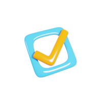 Checklist symbol icon on 3d rendering. 3d illustration png