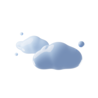 Clouds icon with blue color on 3d rendering png