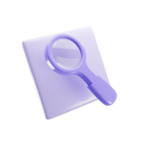 Magnifying glass icon with cartoon style. Zoom button symbol concept. 3d rendering illustration png