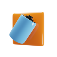 3d rendering battery icon. 3d rendering illustration png