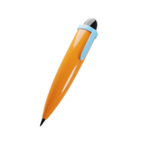 Orange Kugelschreiber Symbol. Bildung Symbol Konzept. 3d Rendern Illustration png