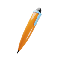 oranje balpen icoon. onderwijs icoon concept. 3d renderen illustratie png