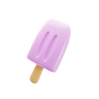 3d rendering ice cream icon with cartoon style. 3d illustration png