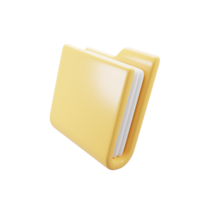 Cartoon style file document icon concept. 3d rendering illustration png