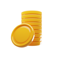 3d rendering coin stacks icon. Money growth icon concept. 3d illustration png