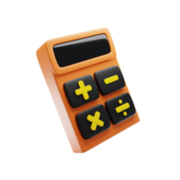 Calculator icon with cartoon style. Financial icon concept .3d rendering illustration png