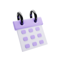 mínimo 3d calendário ícone com desenho animado estilo. mês calendário conceito. 3d Renderização ilustração png
