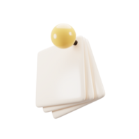 3d le rendu papier feuille icône avec Jaune pousser broche. 3d illustration png