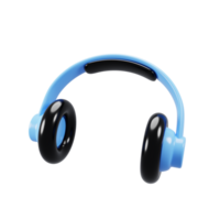 3d le rendu dessin animé style casque de musique icône. utilisateur interface icône concept png