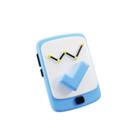 3d rendering simple graph icon with cartoon style. 3d illustration png