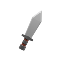 3d sword icon with minimal cartoon style. 3d rendering illustration. Game asset png