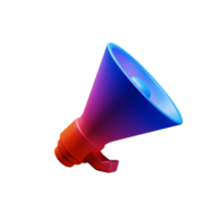 3d megaphone icon with gradient color. 3d rendering business icon concept png