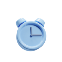 Cartoon style clock icon with blue color on 3d rendering. 3d illustration icon png