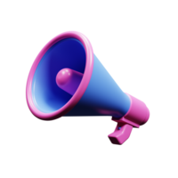 3d megafone ícone com mínimo desenho animado estilo. 3d Renderização o negócio ícone conceito png