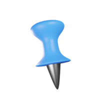 3d rendering blue push pin icon suitable for web presentation png