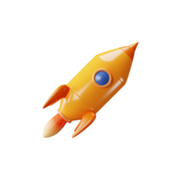 3d rocket icon with cartoon style. 3d rendering business icon png