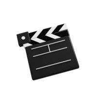 Clapper board 3d icon with cartoon style for website design presentation. 3d rendering icon png