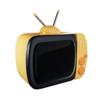 Illustration of classic television icon with cartoon style. 3d rendering png