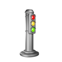 3d render traffic light icon with cartoon style png