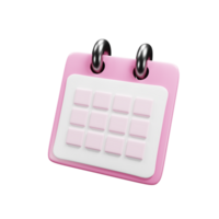 3d calendario icona con minimo cartone animato stile. 3d rendere icona png