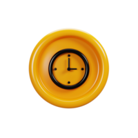 3d rendering clock sign icon. User interface icon concept png