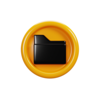 3d rendering file folder sign icon. User interface icon concept png