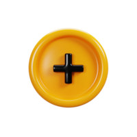 3d rendering add button sign icon. User interface icon concept png