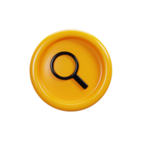 3d rendering search sign icon. User interface icon concept png