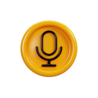 3d rendering microphone sign icon. User interface icon concept png