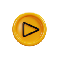 3d representación jugar botón firmar icono. usuario interfaz icono concepto png