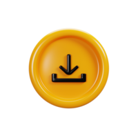 3d rendering download sign icon. User interface icon concept png