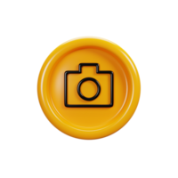 3d rendering camera sign icon. User interface icon concept png