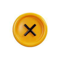 3d representación Eliminar botón firmar icono. usuario interfaz icono concepto png