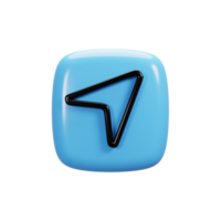 Arrow icon on 3d rendering. User interface icon concept png