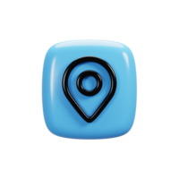 Location icon on 3d rendering. User interface icon concept png