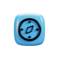 Compass icon on 3d rendering. User interface icon concept png