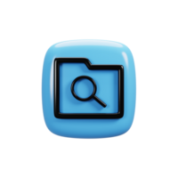 buscar archivo icono en 3d representación. usuario interfaz icono concepto png