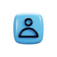 Profile icon on 3d rendering. User interface icon concept png