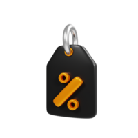 Online shopping discount icon concept. Price tag icon on 3d rendering png