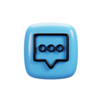 Chat icon on 3d rendering. User interface icon concept png