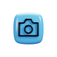 Camera icon on 3d rendering. User interface icon concept png