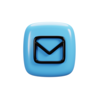 Message icon on 3d rendering. User interface icon concept png