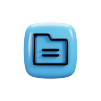 Folder icon on 3d rendering. User interface icon concept png