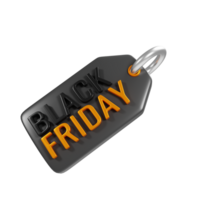 Black friday price tag icon on 3d rendering. Black friday discount concept png