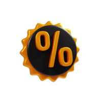 3d rendering percent discount icon. Online shop marketing icon concept png