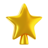 3d Rendern golden Star Ornament Symbol. 3d machen Weihnachten Symbol Konzept png