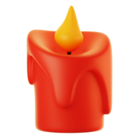 3d rendering chinese red candle icon. Chinese new year icon concept png
