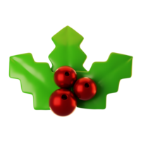 3d rendering mistletoe icon. 3d render christmas icon concept png